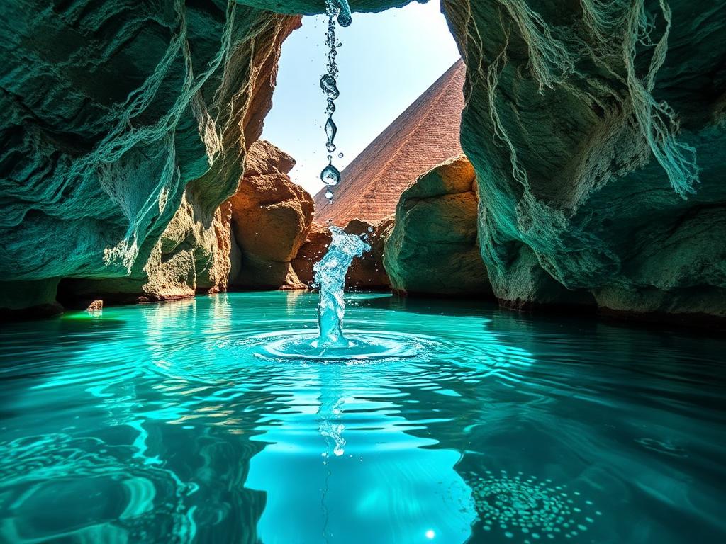 Artesian purity from ancient aquifer beneath the Skyaia Pyramid